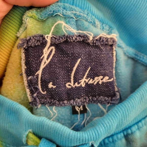 La' Detresse Acid Wash Limeade Tie Dye Sweatpants •M - Picture 13 of 15